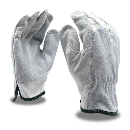 Cordova Driver, Cowhide, Split/Grain, Double Palm Gloves, S, 12PK 8261S